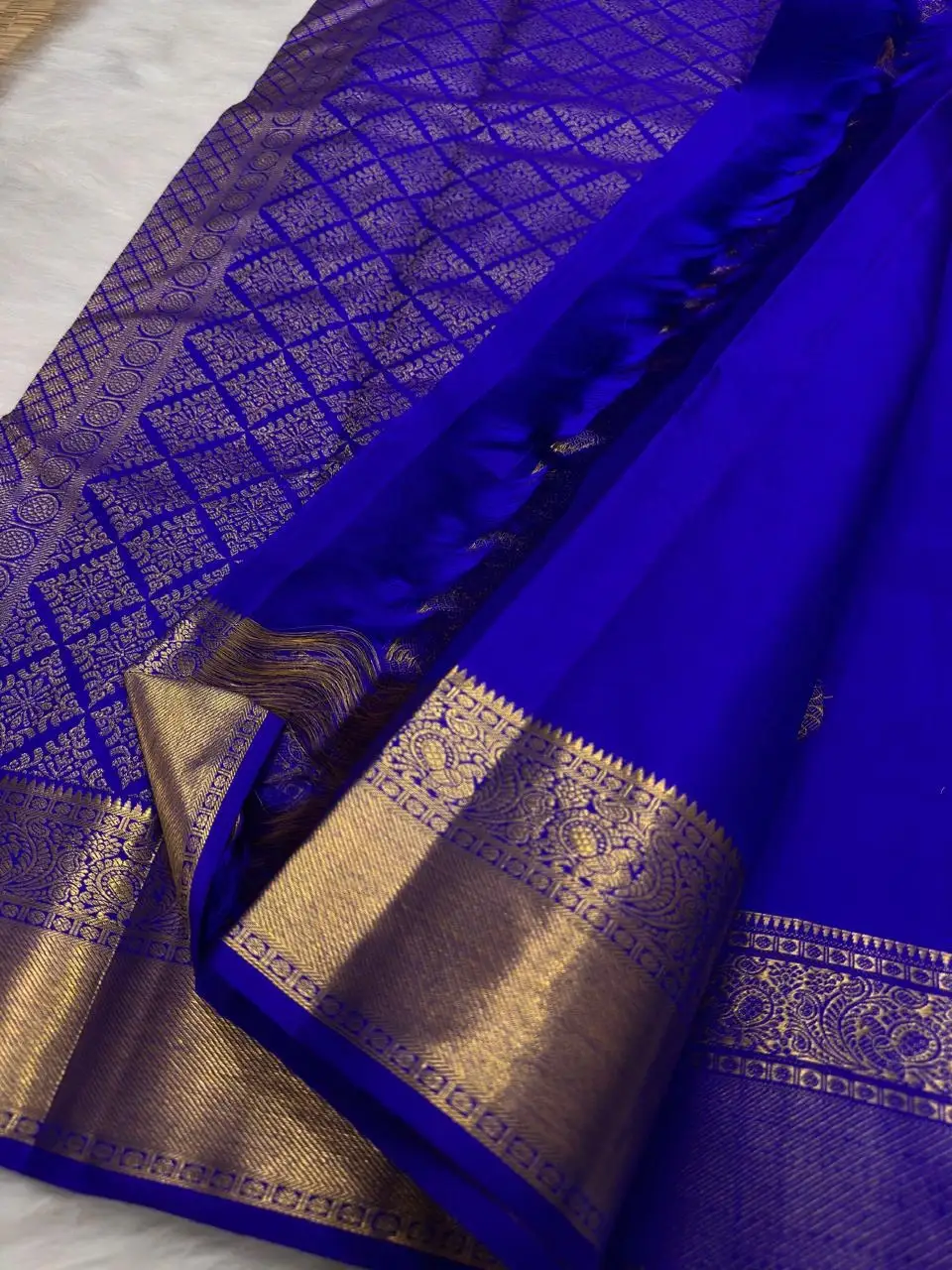 Royal Blue Kanchipuram Handloom Bridal Silk Saree